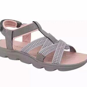 JSport KAIA Adjustable Strap Sport Sandals, Grey/Pink, Women Size 7    NIB